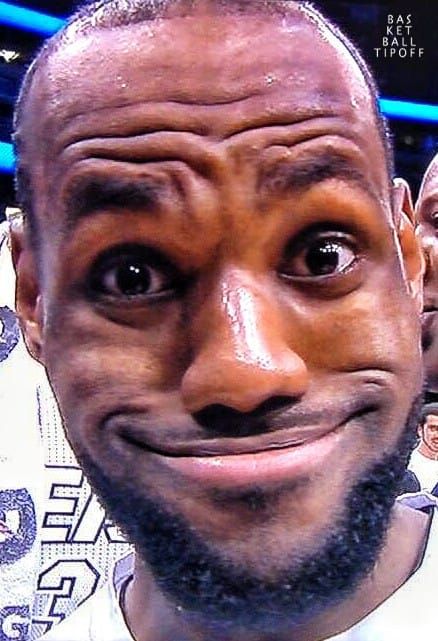 LeBron James watching everybody re-sign and get paid like...  -ATrain Lebron James Funny Face, Lebron James Meme, Lebron James Funny, James Meme, Smile Meme, Sleep Meme, Lebron James Wallpapers, Nba Funny, Goofy Face