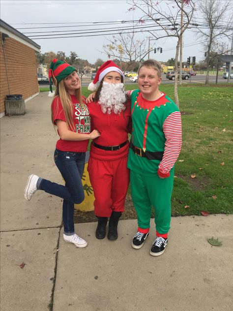 Santa's workshop holiday spirit week Christmas Spirit Week Outfits, Holiday Spirit Week, School Spirit Outfit, Rio Linda, Spirit Week Outfits, Christmas Dress Up, Camp Theme, Santa Outfit, Santa's Workshop