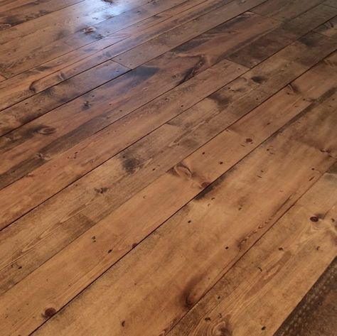 Board Flooring, Inexpensive Flooring, Pine Wood Flooring, Rustic Wood Floors, Wood Plank Flooring, Stain On Pine, Floor Stain, Pine Boards, Cork Flooring