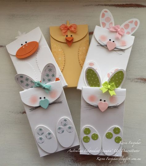 Easter Gift Card Holders To Make, Easter Gift Card Ideas, Easter Treat Holders Paper Crafts, Easter Cards For Children, Stampin Up Easter Treat Holders, Stampinup Easter Cards, Handmade Easter Gifts, Easter Favors For Adults, Easter Cards Stampin Up Stamps