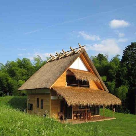 Thatch Roof, Tile House, Off Grid Survival, A Frame House Plans, Thatched Cottage, Thatched Roof, A Frame House, Village House Design, Village Houses