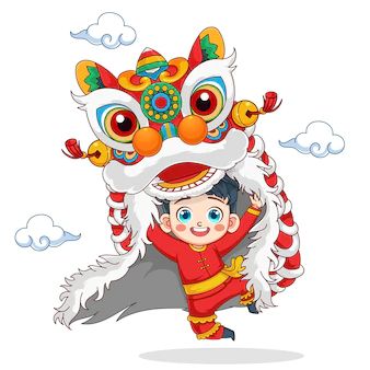 Skipper King | Freepik Chinese New Year Gif, New Year Drawing, Cny Greetings, New Year's Drawings, Dance Tattoo, Chinese Lion Dance, Dance Vector, Chinese Lion, Dragon Chino