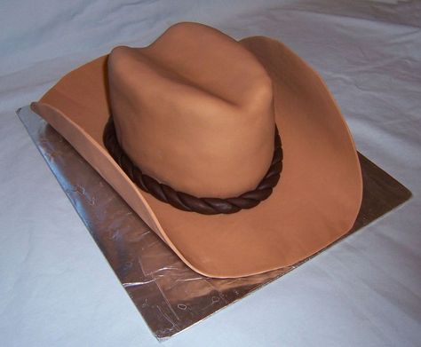 Fondant Cowboy Hat, Cowboy Hat Cake Topper, Make A Cowboy Hat, Cowboy Hat Cake, Western Theme Cakes, Cowboy Birthday Cakes, Man Cakes, Cowgirl Cakes, Grandad Birthday