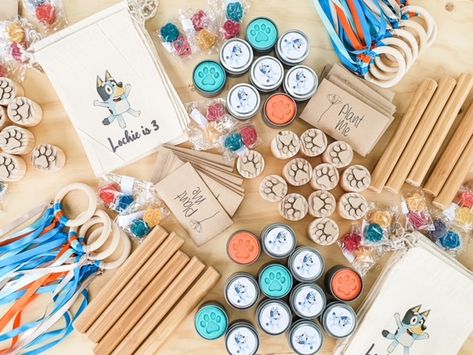 Bluey Party Ideas | Bluey Party Bag Ideas, Bluey Birthday Party Favor Ideas, Bluey Party Favor Ideas, Blue And Bingo Birthday Party, Bluey Favors, Bluey Birthday Party Favors, Bluey Party Bags, Bluey Party Ideas, Bluey Cookies