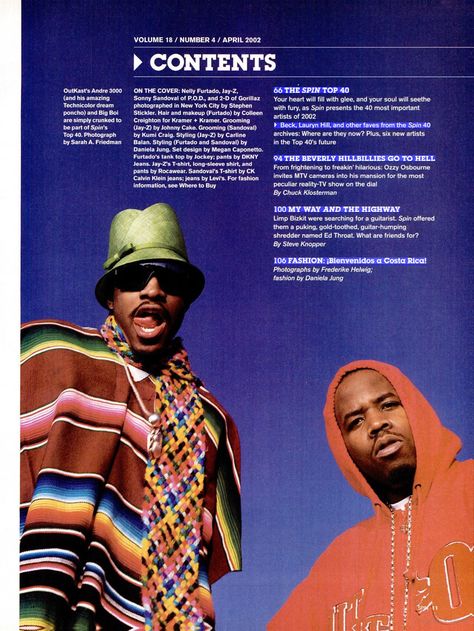 Spin Magazine 90s, Outkast Outfits, Hip Hop Magazine Covers, Outkast Poster, Sonny Sandoval, Outkast Andre 3000, 2000s Moodboard, Spin Magazine, Cut Out Pictures