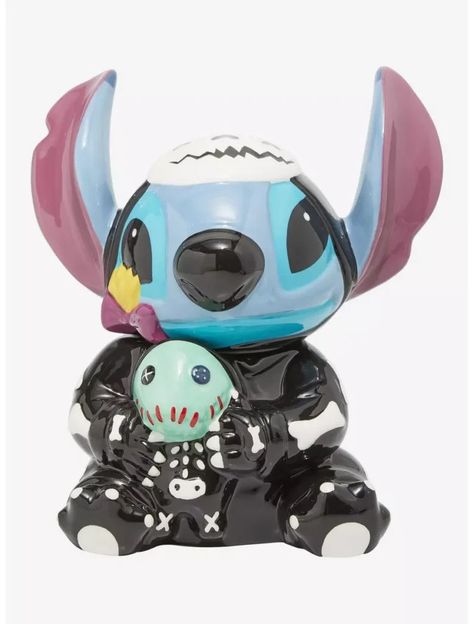 Stitch and Scrump Skeleton Cookie Jar Stitch Skeleton, Stitch And Scrump, Skeleton Cookies, Stitch Scrump, Cinderella Mice, Experiment 626, Kitchen Ceramic, Tee Bag, New Disney Princesses