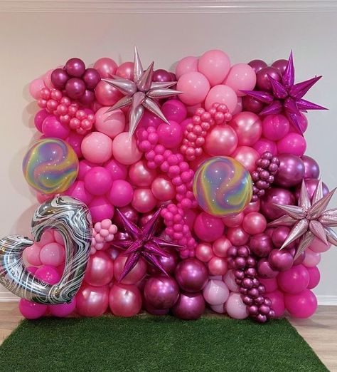 Pink Balloon Wall Backdrop, Trendy Balloon Decorations, Barbie Balloon Wall Backdrop, Barbie Balloon Decor, Barbie Balloon Arch, Barbie Balloon Decorations, Barbie Balloon Garland, Pink Balloon Backdrop, Diy Balloon Wall