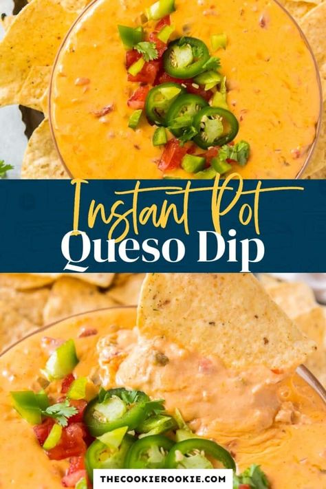 Instant Pot Queso Dip, Instant Pot Queso, Enchiladas Burritos, Mexican Appetizer, Veggie Sticks, Queso Dip Recipes, Cheesy Dip, Queso Recipe, Cheese Dip Recipes