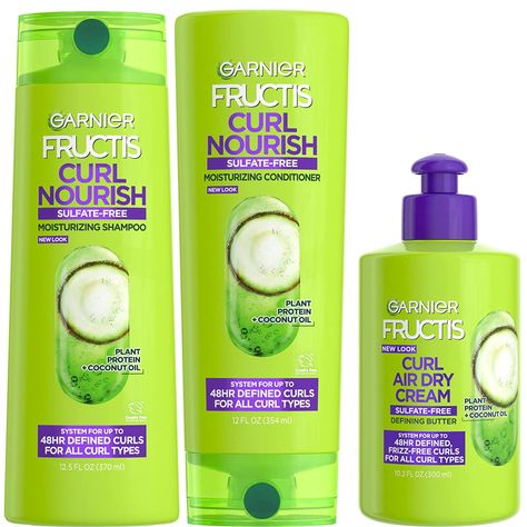 About this item:
-Achieve up to 48 hours of defined curls with our system of sulfate free shampoo, conditioner and Air Dry Butter Cream
-Infused with plant protein and coconut oil, instantly moisturizes your hair for more defined and frizz free curls for all curl types
-Garnier is committed to Greener Beauty - our shampoo and conditioner bottles excluding pumps and caps are made of 100% Recycled Plastic
-Sulfate Free, Paraben Free
-Leaping Bunny certified, Cruelty Free and Vegan Kit Packaging, Air Dry Cream, Permed Hair, Curl Shampoo, Frizz Free Curls, Garnier Fructis, Shampoo For Curly Hair, Nourishing Shampoo, Curl Cream