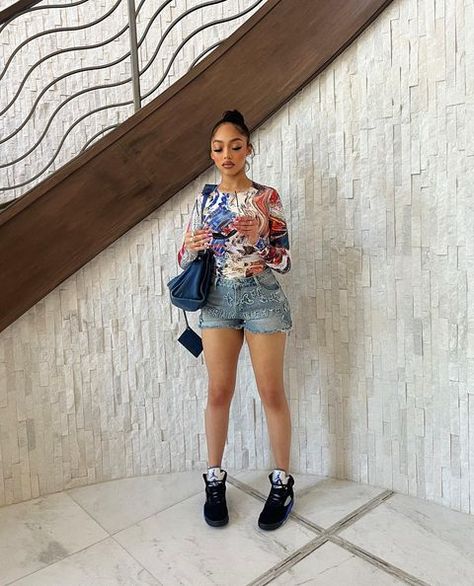 All Posts • Instagram Jordan 5 Racer Blue Outfit, Air Jordan 5 Retro Outfits, Jordan 5 Outfit Women, Stalking My Page, Jordan 5 Outfit, Light Wash Wide Leg Jeans, Jodie Woods, Becky G Outfits, Figure Me Out