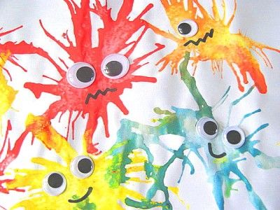 Blow Painting - so easy for kids and every one is different! Adorable! #kidscrafts @funfamilycrafts Blow Painting, Blow Paint, Hur Man Målar, Kindergarten Art, Googly Eyes, Crafty Kids, Groundhog Day, Theme Halloween, Childrens Crafts