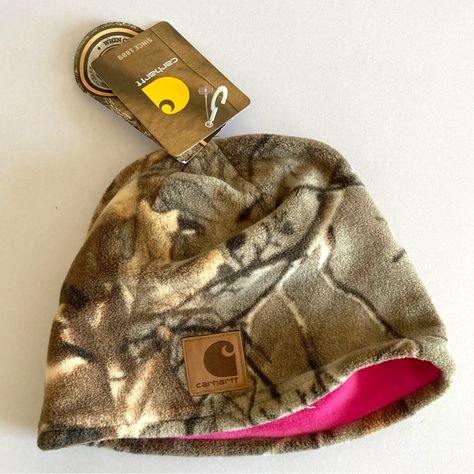 Carhartt Force Reversible Swifton Camo Hat Size Youth Force Fleece Winter Beanie Realtree Camo Camouflage Hot Pink On Reverse Logo Patch Warm Fast Dry Wicking Brand New With Tags. New Items Listed Daily - Be Sure To “Follow” Bundle For Shipping Savings! Fast Ship B4hr Camo Outfit Ideas, Sage Goddess, Camo Beanie, Carhartt Kids, Thrifted Style, Fleece Beanie, Cold Weather Hats, Toddler Beanie, Camo Hat