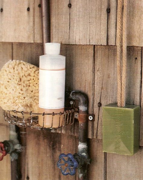 wire basket & soap-on-a-rope Washing Station, Hand Washing Station, Soap On A Rope, Natural Homes, Genius Ideas, Garden Area, Simple Organic, Martha Stewart Living, Design Seeds