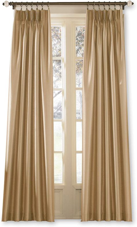 Champagne Curtains, Gold Curtains Bedroom, Red Curtains Bedroom, Red Curtains Living Room, Gold Curtains Living Room, Faux Silk Curtains, Beige Home, Orange Curtains, Half Price Drapes