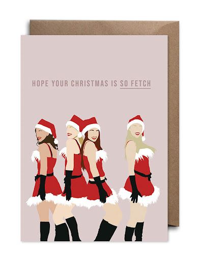 Diy Christmas Gifts For Parents, Quirky Christmas Cards, Gretchen Wieners, Mean Girls Christmas, Girl Christmas Card, Vogue Wallpaper, Minimalistic Illustration, Cady Heron, Karen Smith