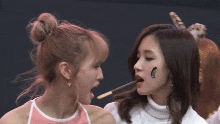 Mina And Momo, Pocky Game, Kiss Gif, Bias Kpop, Myoui Mina, Twice Kpop, Hirai Momo, Bridal Shower Games, One In A Million