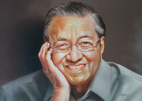 Mahathir Mohamad, Contemporary Paintings, Portrait Tattoo, Places To Visit, Oil Painting, Paintings, Drawings, Fictional Characters, Quick Saves