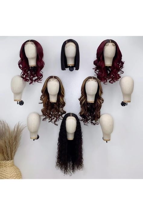 CHADWICK Mannequin Head Wall Mount, Hanging Wig Stand for Wigs, Hats and Glasses, Lash Mannequin Head, Hat Display Stand, Wig Holder for Multiple Wigs, Cowboy Hat Rack for Wall, Wig Storage Hanger Wig Mannequin Display, Wigs Storage Ideas, Lash Mannequin, Wig Storage, Wig Holder, Cowboy Hat Rack, Head Display, Hair Bag, Mannequin Display