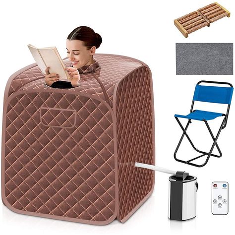 Costway Portable Steam Sauna Brown : Target Airport Sleeping Pods, Portable Steam Sauna, Portable Sauna, Steam Spa, Spa Sauna, Steam Sauna, Tent Design, Massage Chairs, Improve Sleep Quality