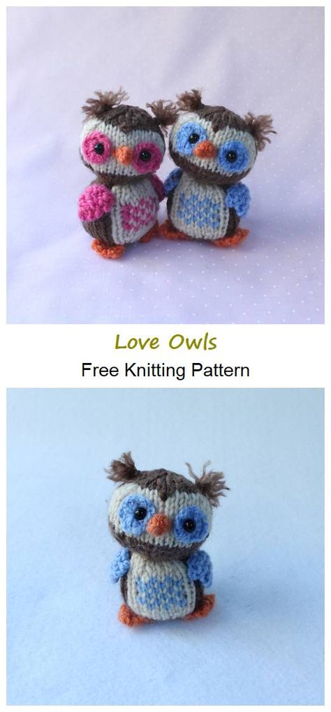 Love Owls Free Knitting Pattern - Your Crafts Owl Knitting, Owl Knitting Pattern, Knitted Owl, Xmas Toys, Animal Knitting Patterns, Quick Knits, Owl Patterns, Easy Knitting Patterns, Yarn Projects