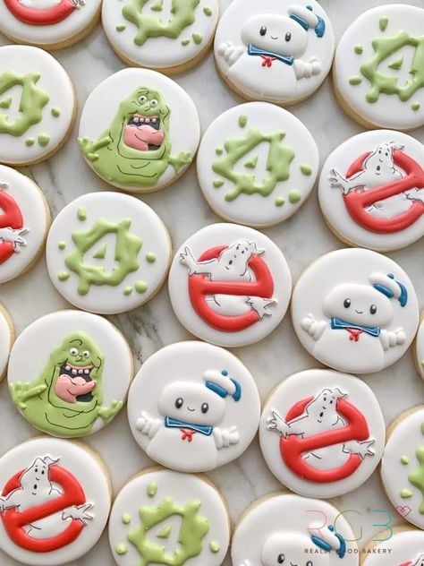 Halloween Catering, Ghostbusters Birthday Party, Construction Birthday Cake, Ghostbusters Party, Flooding Cookies, Fiesta Cake, Cookie Images, Sugar Cookie Royal Icing, Cookie Bouquet