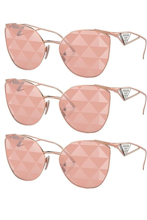 #pink #barbie #prada #trending #fashion #inspo Sunglasses Pink, Pink Barbie, Metal Fashion, Trending Fashion, Pink Gold, Fashion Sunglasses, Pink And Gold, Gold Metal, Prada