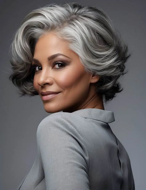 Wigs For African American Women Over 50, Grey Hair Color For Older Women Over 50, Gray Hair Styles For Black Women, Silver Braids Black Women, Hair Styles For 50+ Black Women, Gray Bob Black Women, Grey Dyed Hair Black Women, Grey Hair Color Black Women, Black Women Grey Hair