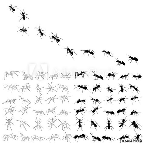 Ant Silhouette, Asap Tattoo, Ant Tattoo, Insect Illustration, Gamer Tattoos, Relief Printing, Design Drawings, Tattoo Design Drawings, Tattoo Stencils