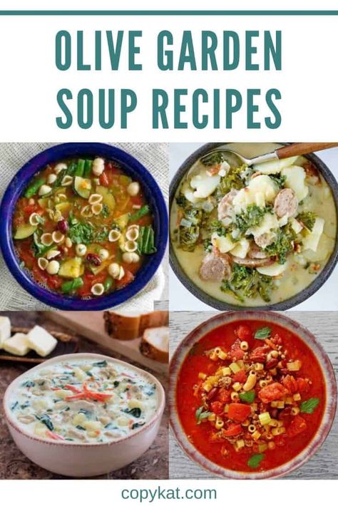 Olive Garden Potato Soup, Soup Recipes Copycat, Garden Soup Recipes, Olive Garden Soup Recipes, Copycat Olive Garden Soup, Olive Garden Gnocchi Soup, Olive Garden Soup, Olive Garden Minestrone Soup, Olive Garden Soups