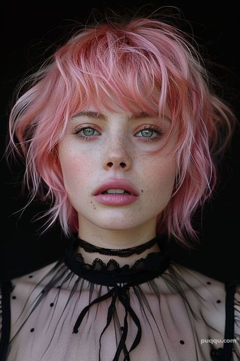 Alt Glam, Dyed Pixie Cut, Short Pink Hair, Pink Hair Color Ideas, Pink Hair Color, Cyberpunk Female, Short Stack, Pastel Pink Hair, Extension Hair