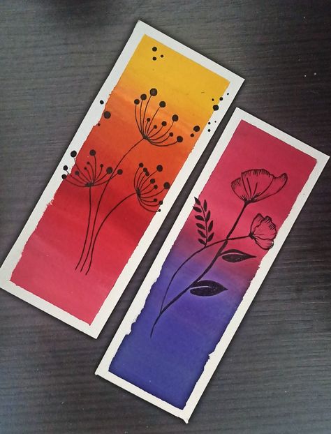 Acrylic Painting Bookmarks Easy, Bookmark Painting Ideas Acrylic, Bookmarks Handmade Painting, Painted Bookmarks Acrylic Easy, Bookmarks With Acrylic Paint, Paint Sample Bookmarks, Homemade Bookmarks, Creative Painting, Painted Books