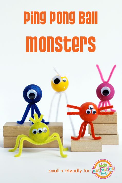 Train Crafts, Monster Craft, Monster Crafts, Monster Toys, Ping Pong Balls, Kids' Crafts, Glue Crafts, Kids Activities, Ping Pong