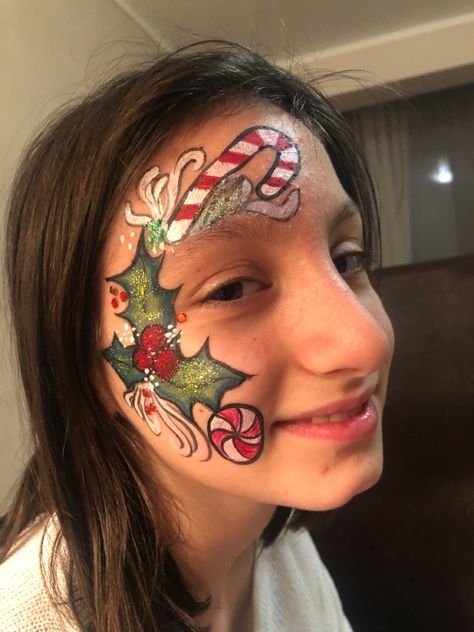 Easy Face Painting Designs, Face Painting Tips, Adult Face Painting, Christmas Face Painting, Cheek Art, Day Painting, Holiday Makeup Looks, Face Painting Easy, Kids Face Paint