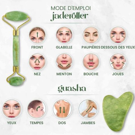 Jade Roller And Gua Sha, Face Massage Roller, Facial Routine Skincare, Facial Massage Routine, Slimmer Face, Basic Skin Care Routine, Jade Roller, Facial Skin Care Routine, Face Massage