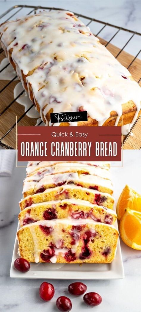 Quick & Easy Homemade Orange Cranberry Bread Orange Cranberry Bread, Festive Bread, Cranberry Bread Recipes, Orange Bread, Cranberry Orange Bread, Holiday Bread, Orange Cranberry, Biscuit Recipes, Yeast Breads