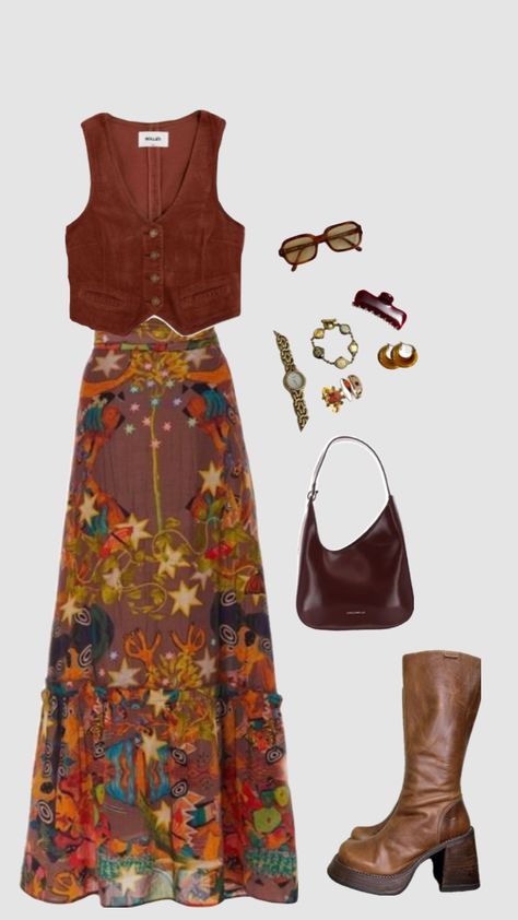 Outfit Ideas For School Fall, Hippy Vibes, Styl Grunge, 70s Inspired Outfits, Outfit Ideas For School, School Outfit Ideas, Mode Retro, Haine Diy, Fest Outfits