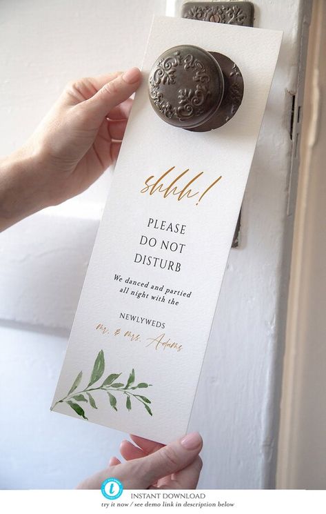 Greenery Template, Wedding Welcome Letter, Wedding Welcome Letters, Wedding Door Hangers, Door Knob Hanger, Door Tag, Welcome Letter, Wedding Doors, Hotel Door