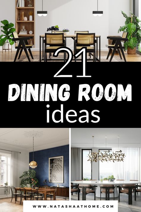 Dining Room and Table Rectangle Dining Room Layout, Dinning Room Decorations Ideas, Dinning Area Design Modern, Decorating Ideas For Dining Room, Small Dining Room Design, Dining Area Ideas, Formal Dining Room Decor, Decorating Dining Room, Dining Room Aesthetic