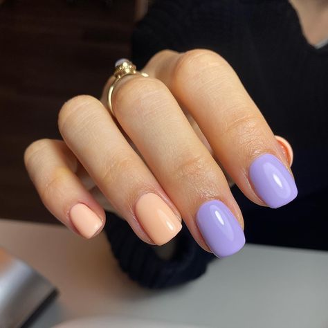 Who’d have though peach and lilac were meant to be 🍑💜 . Products - iZ Pro Peach Blush & Wisteria Lane . #begeliciousnails… | Instagram Peach Lavender, Wisteria Lane, Peach Nails, Peach Blush, Wisteria, Lilac, Meant To Be, Lavender, Blush