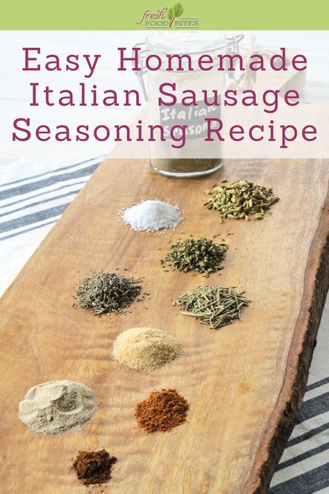 Italian Sausage Spices, Italian Sausage Seasoning, Italian Soups, Homemade Breakfast Sausage Recipe, Homemade Italian Sausage, Homemade Italian Seasoning, Food Bites, Homemade Breakfast Sausage, Homemade Sausage Recipes