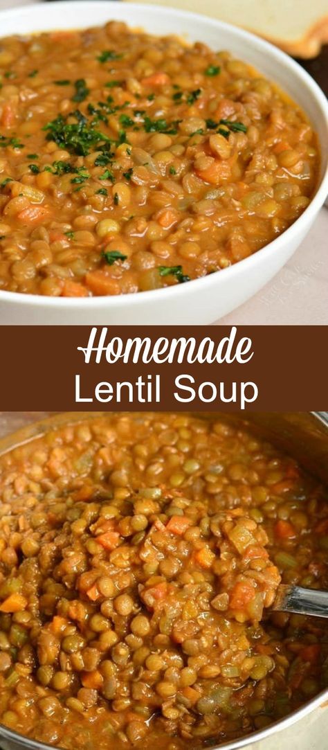 Homemade Lentil Soup, Best Lentil Soup Recipe, Homemade Stock, Dinner Favorites, Lentil Soup Recipe, Kitchen Top, Weeknight Recipes, Lentil Soup Recipes, Fitness Community