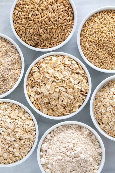 Oats are affordable, fiber-packed, and make for a nutritious meal or snack. Learn about the common types of oats and their variety of culinary applications. #oats #instantoats #rolledoats Energy Boosting Foods, Energy Bar, Cholesterol Remedies, Cholesterol Lowering Foods, Lower Your Cholesterol, Cholesterol Diet, Cleanse Recipes, Low Cholesterol, Reduce Cholesterol