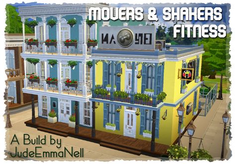 Mod The Sims - Movers & Shakers Fitness Club (No CC) Gym Sims 4, Sims 4 Willow Creek, Mini Spa, Sims Building, Willow Creek, Sims 4 Build, Fitness Club, Electronic Art, Sims 2