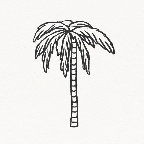 Palm Tree Linocut, Palm Tree Doodle, Palm Tree Line Art, Palm Tree Outline, Line Art Collage, Arabic Prints, Palm Tree Sketch, Cute Line Art, Palm Illustration