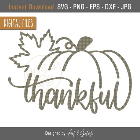 Thanksgiving Svg Free, Fall Door Sign, Fall Fonts, Door Sign Svg, Thankful Svg, Thankful Pumpkin, Fall Canvas Painting, Housewarming Card, Autumn Svg