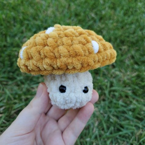 Hand Crafted Toys | Crocheted Yellow Mushroom Pop Toy | Color: White/Yellow | Size: None Crochet Fidget, Toadstool Mushroom, Yellow Mushroom, Dog Beanie, Chunky Babies, Crocheting Ideas, Baby Bunting, Pop Toys, Hand Crafts