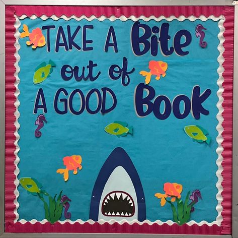 Reading Theme Bulletin Boards, Elementary School Library Bulletin Boards, August Library Bulletin Board Ideas, May Library Bulletin Boards, Reading Themed Classroom Door, April Library Bulletin Boards, Reading Is Magic, Summer Reading Bulletin Boards, May Library Displays