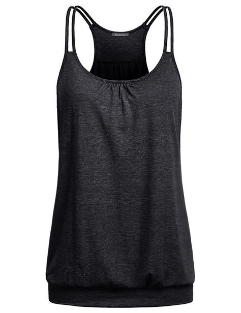 Tank Outfit, Best Tank Tops, Spaghetti Strap Tank Top, Workout Tank Top, Black Camis, Tunic Tank Tops, Athleisure Outfits, Womens Workout Outfits, Ribbed Tank Tops