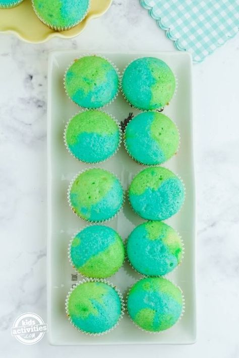 easy cupcake recipe, easy earth day cup cake recipe by kids activities blog. Easy Cupcake Recipe, Easy Cupcake Recipes, Blue Food Coloring, Easy Cupcakes, Cupcake Recipe, Muffin Cups, Cupcake Recipes, Kids Activities, Earth Day