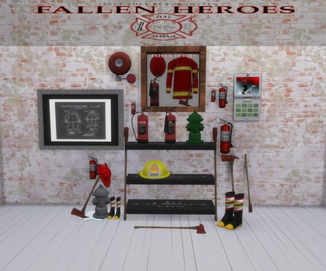 Maxis Match CC World on Tumblr Sims 4 Maxis Match, Maxis Match Cc, Fallen Heroes, Wall Trim, Sweatshirt Zipper, Fire Rescue, Fire Station, Sims Mods, Maxis Match